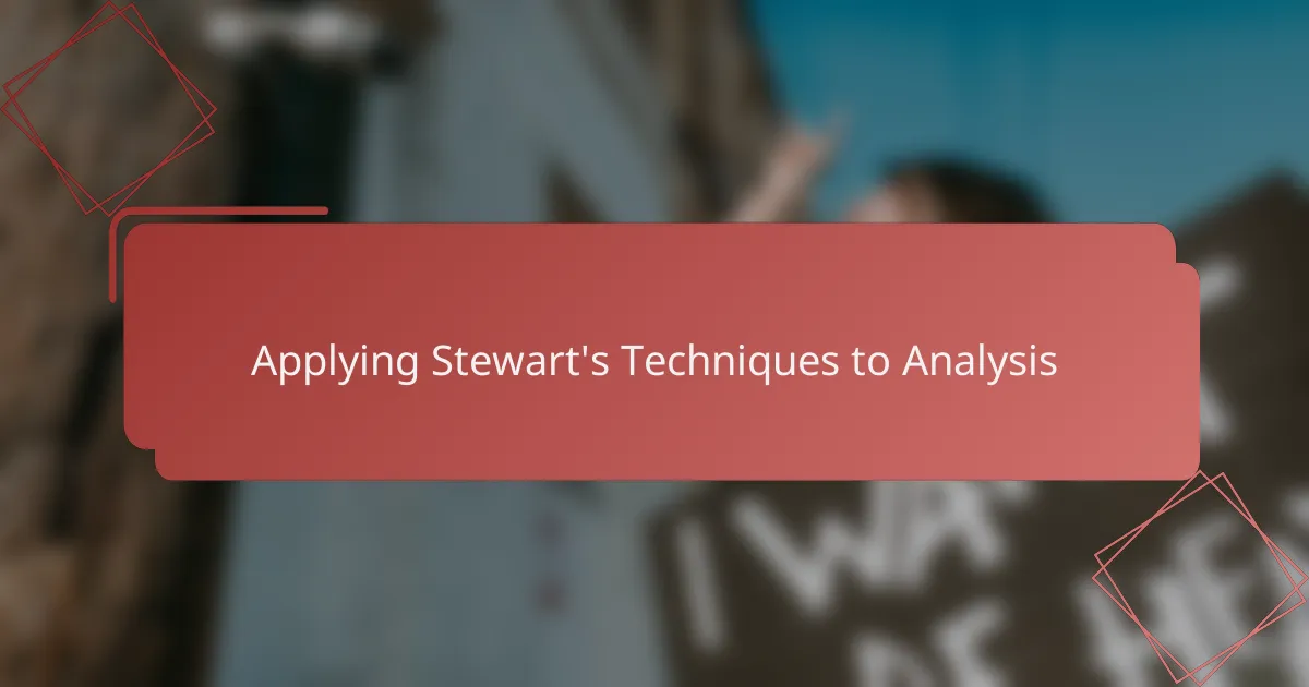 Applying Stewart's Techniques to Analysis