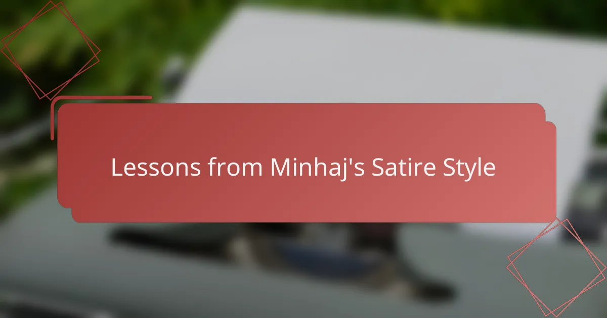 Lessons from Minhaj's Satire Style
