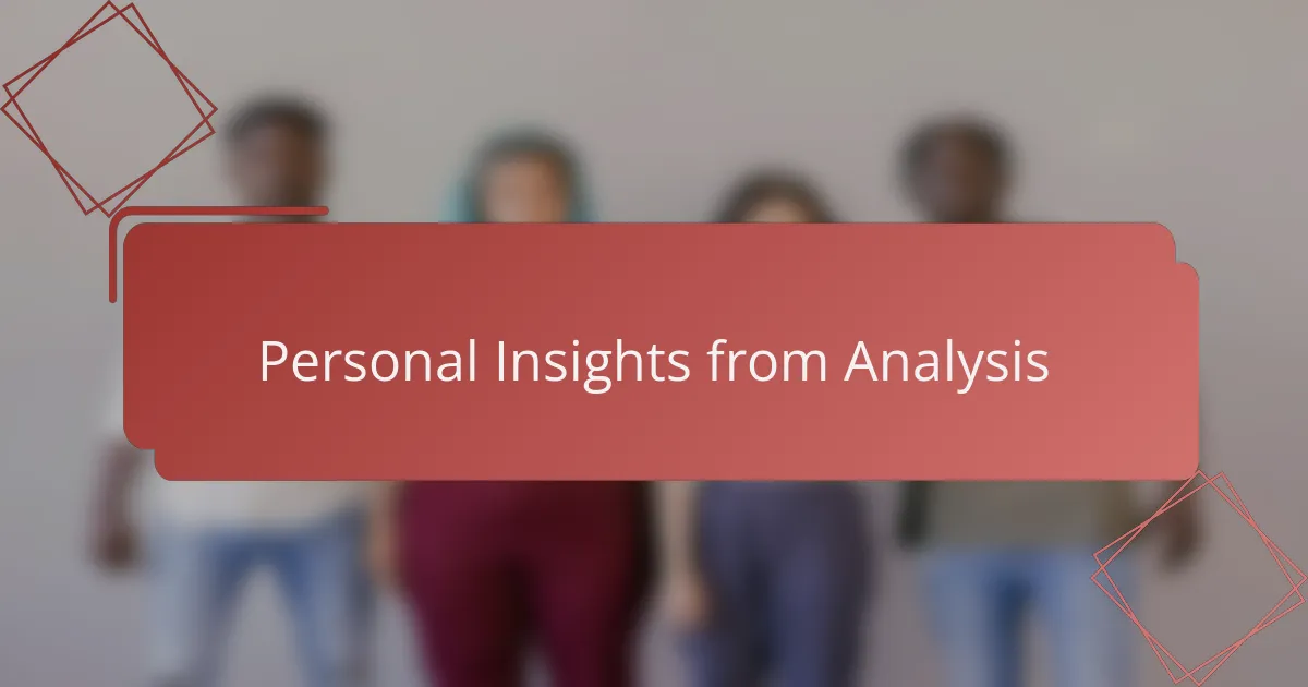 Personal Insights from Analysis