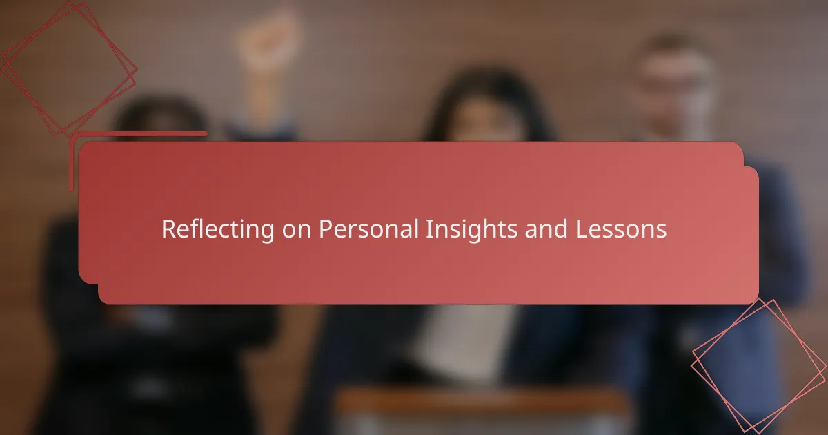 Reflecting on Personal Insights and Lessons